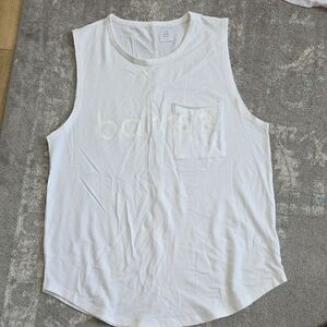 Barre3 White Muscle Tee for Women
